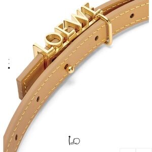 Loewe graphic reversible belt in classic calfskin 80cm Dusty Beige/Gold. NWT.